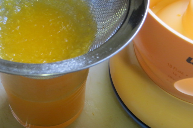 realización del zumo de naranja