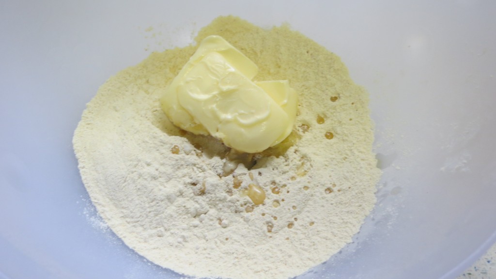 mantequilla con la harina de habas