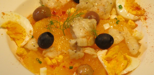 ensalada de naranja con bacalao