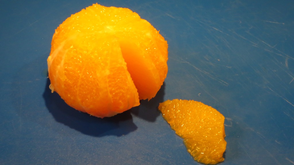 naranja y gajo sin piel