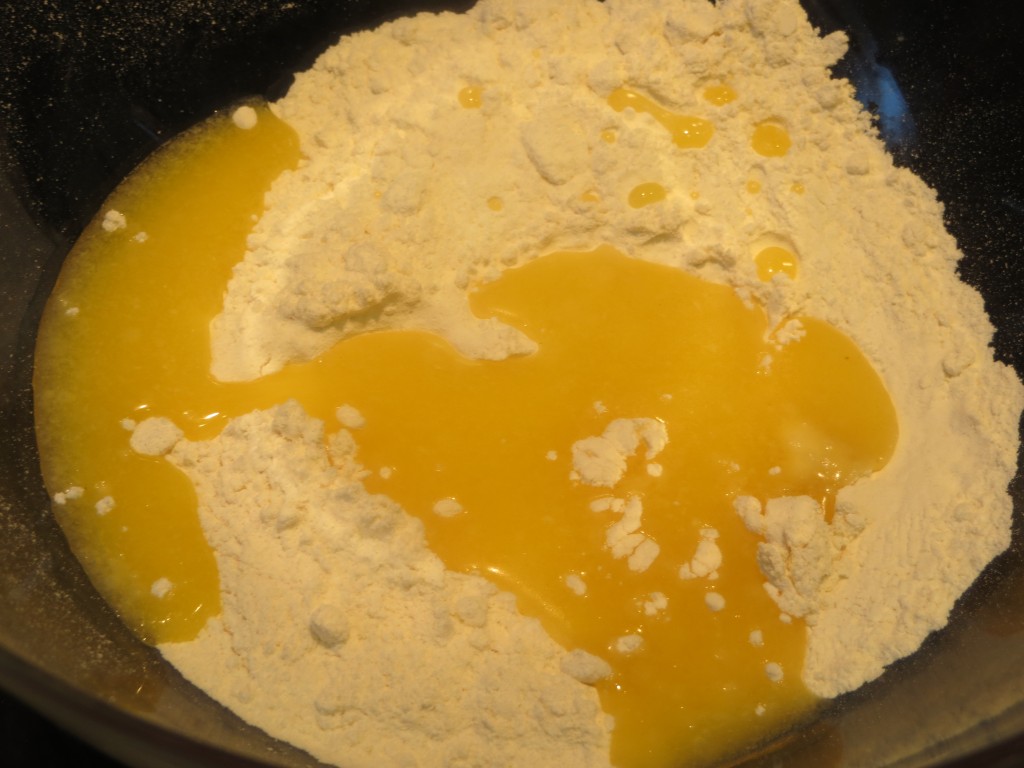 harina con la mantequilla incorporada