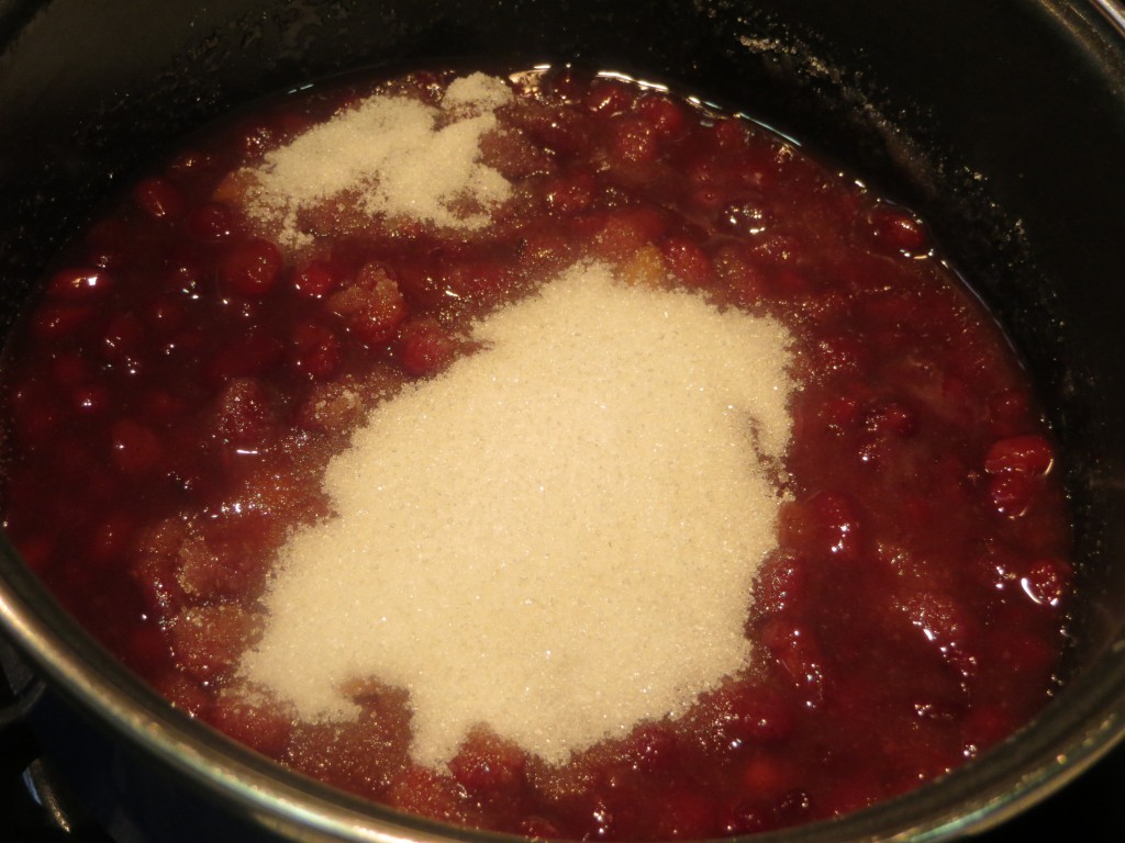 azúcar incorporado a la soja roja cocida