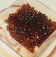 esferas de caviar de Pedro Ximenez